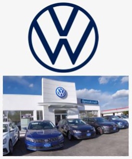 vw logo and dealership
