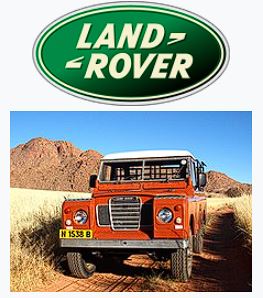 Land Rover logo and iconic Land Rover vehicle